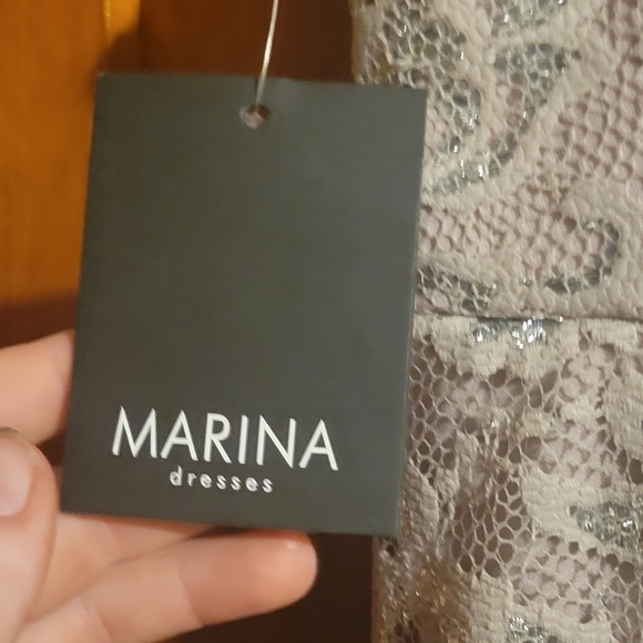 NWT Silver lace Marina dress, Sz 12 - Picture 9 of 9